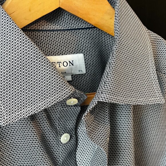 Eton Dress Shirt Size 44, 17.5, XL Slim Fit - Picture 3 of 10